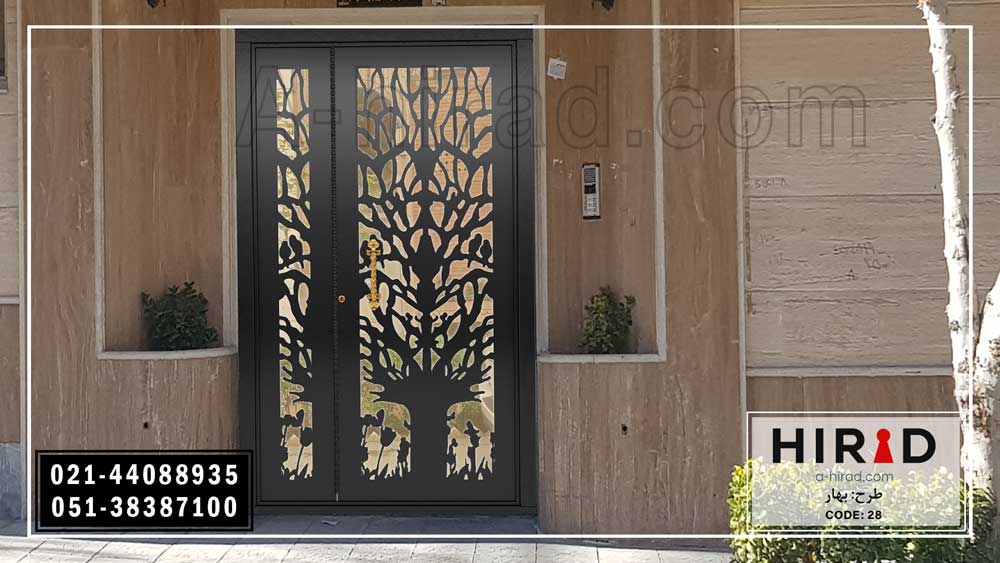 درب یک و نیم لنگه لیزری دارای لولای سه سانتی متری