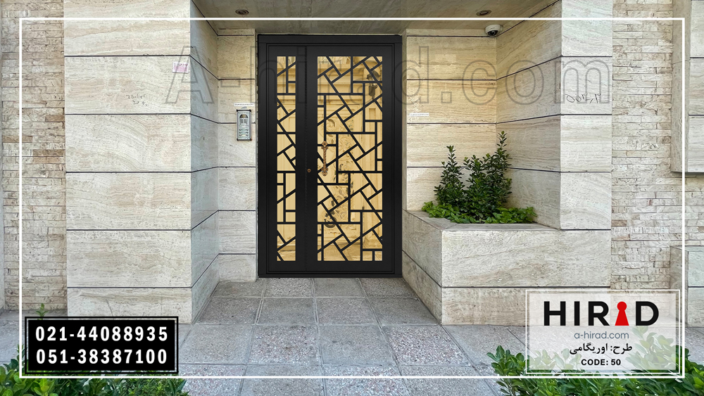 تصویر درب ضد سرقت هیراد زیبا و ایمن ویژه درب لابی