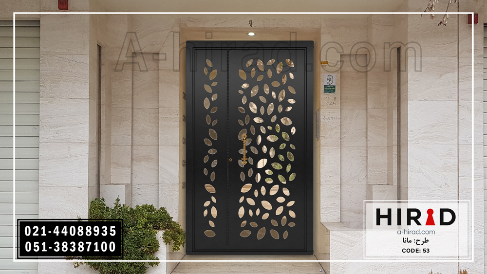 عکس درب لابی جدید تولید شرکت هیراد همراه با رنگ مشکی کوره ای