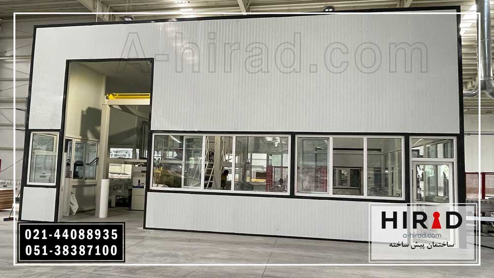 اتاقک پیش ساخته خط تولیدکاغذMDFجهت متعادل سازی و جلوگیری از ورود گردوغبار&nbsp;