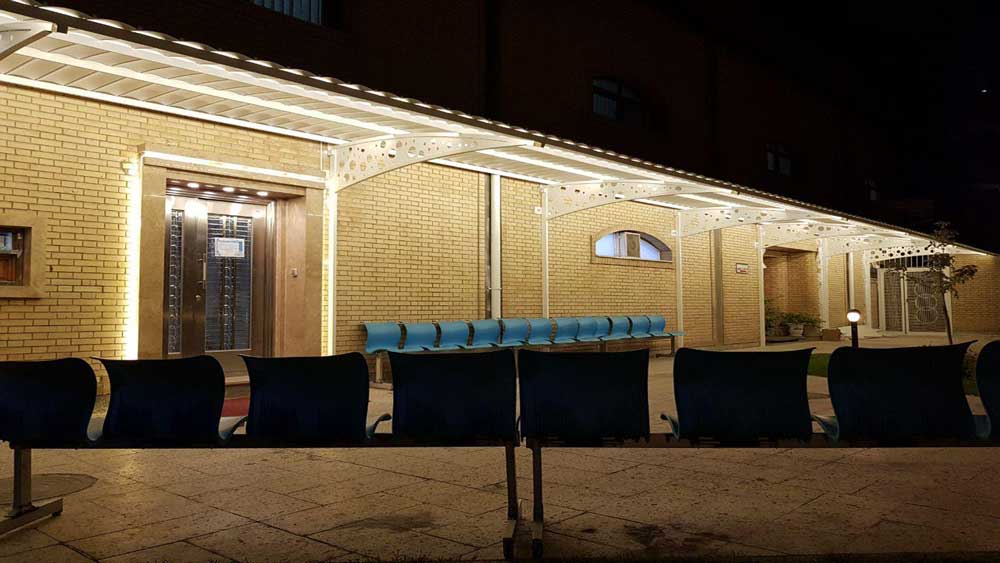 سایبان پیچ و مهره ای طرح نگین تک پایه لیزری شده هتل شرکت نفت